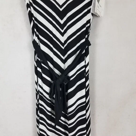 La Blanca Swimwear XS Archistripe Cover-up Maxi Dress In Black/ White Belt - Picture 2 of 8